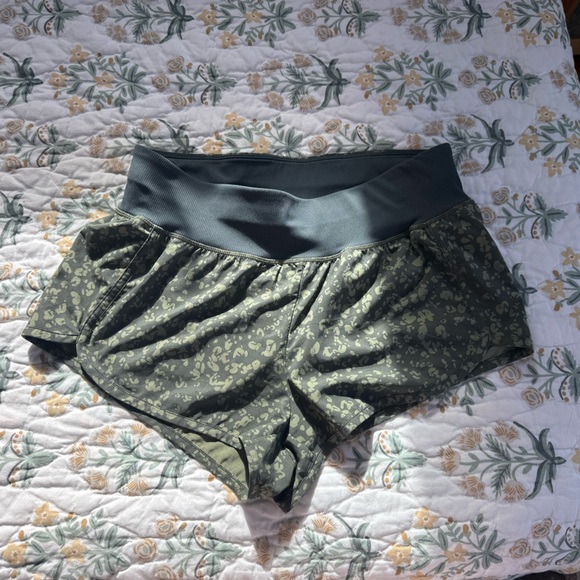 Zella Pants - Z by Zella Green Patterned Running Shorts